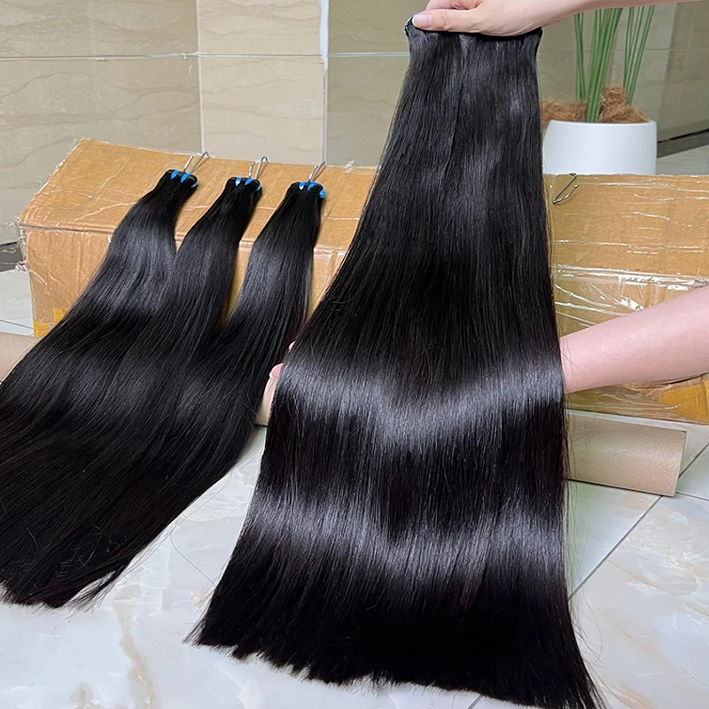 Wholesale Cheap Natural Hair Cuticle Aligned Raw Virgin Indian Double Drawn Bone Straight human hair Bundles