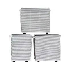 2 compartments/3 section Laundry Hamper with Wheels Foldable Dirty Clothes Laundry Basket Rolling Laundry Organizer