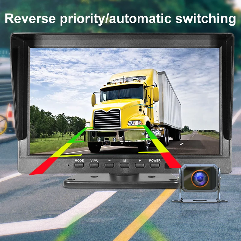 Multi-Function MP5 Player Parking Monitor 10.1 IPS 4CH Split Screen Built-in DVR Truck RV Blind Area Alarm System BSD Cameras Ki