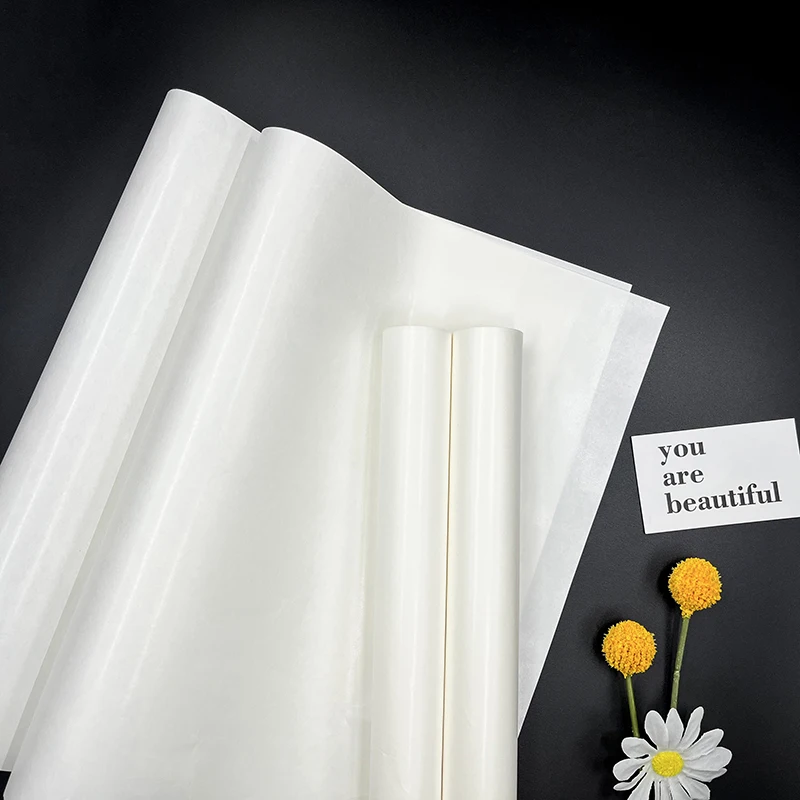 Personalised white kraft luxury tissue paper 50*70cm roll wrapping paper packaging for gift clothes shoes