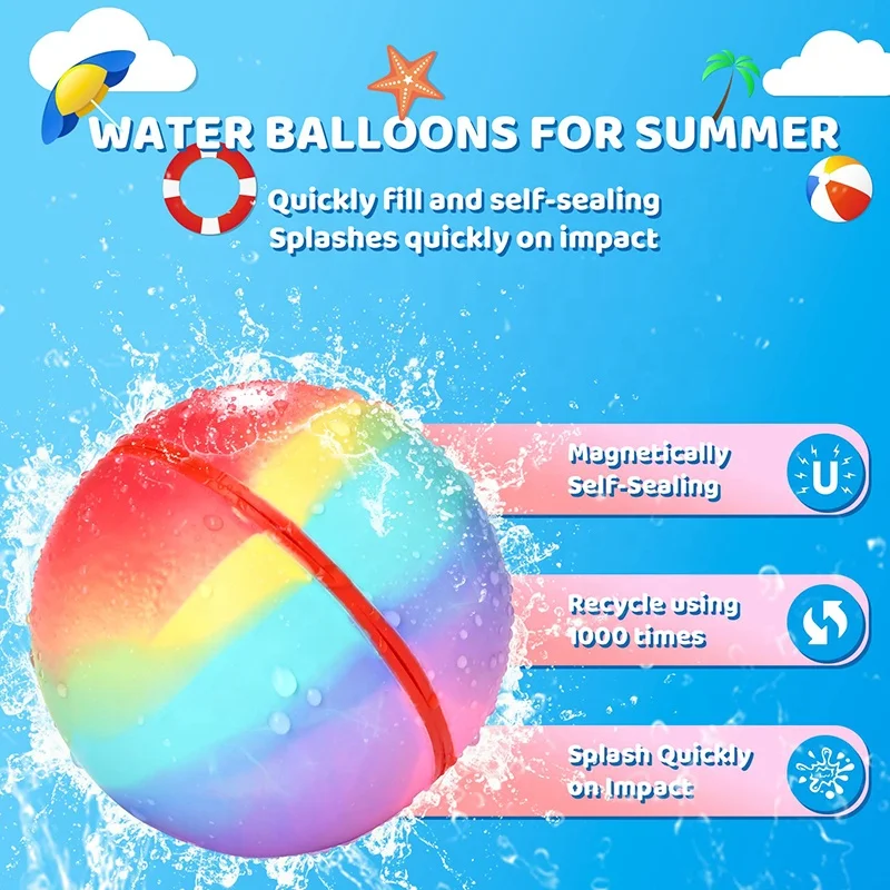 Soppycid Magnetic Magic Reusable Silicone Splash Water Balloons Balls Bomb Self Sealing Water Balls Bombs For Games