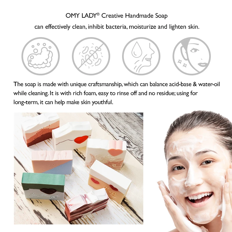 Exclusive design organic face soap 100% natural handmade creative soap