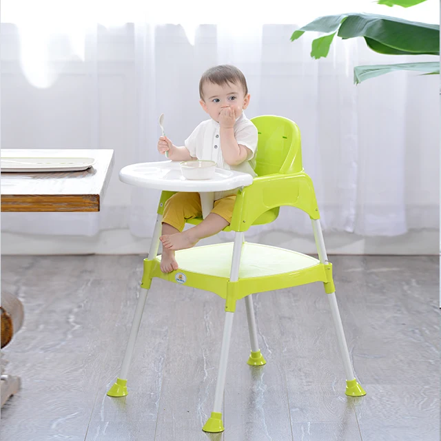 China new design wholesaler cheap portable safe plastic baby 3 in 1 high chair plastic chair for promotion