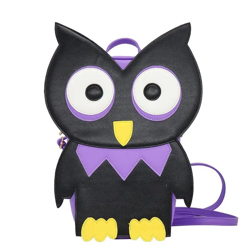 Owl Shaped PU Leather Women Backpack Customized Animal Shoulder Bags Convertible Anime Cosplay Bags