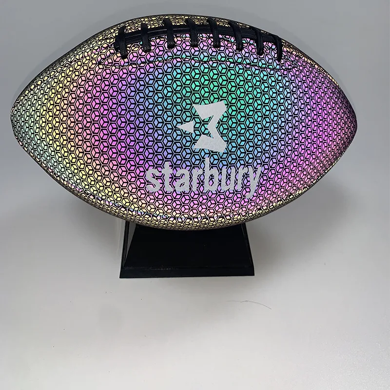 Best gift size3 size6 size9 Indoor Outdoor Light Up night Training Holographic Glowing Reflective PU Football