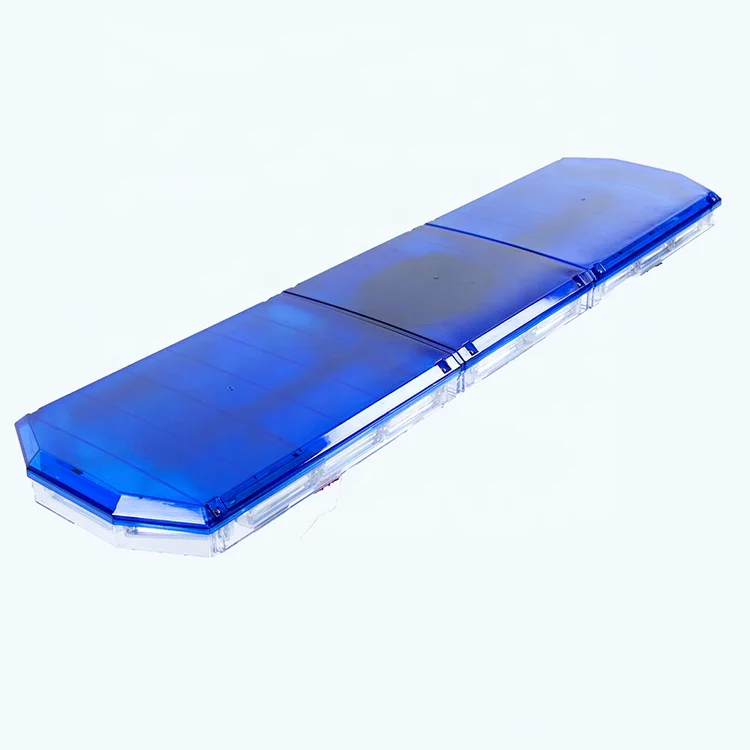 High power full size blue led ambulance strobe warning light bar with siren