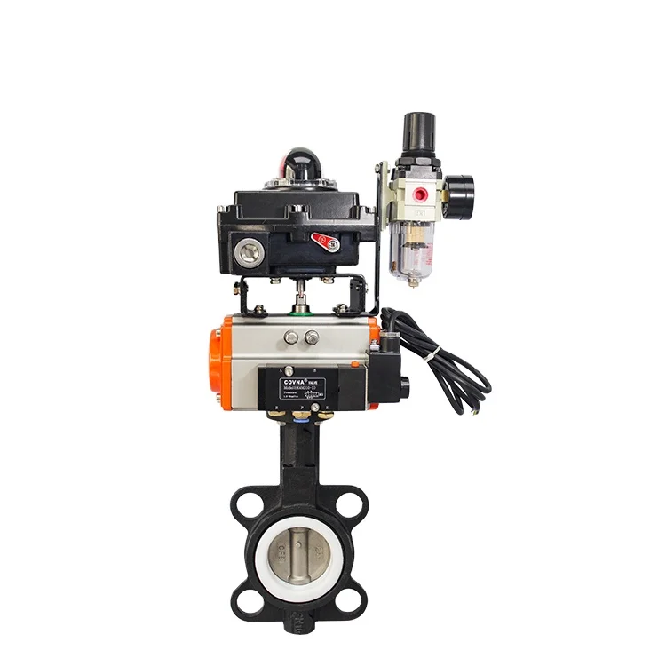 Pneumatic Flow Control 220V AC Explosion Proof Cast Iron Butterfly Valve