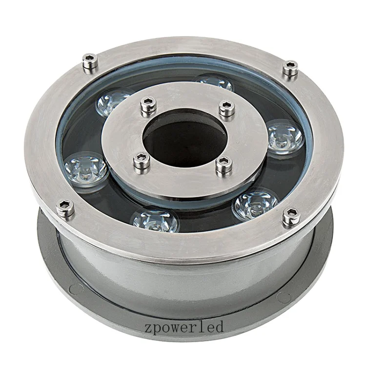 HOT SALE Aluminum Housing Waterproof IP68 Multi Colors DMX RGB 6 Watt LED Fountain Ring Light