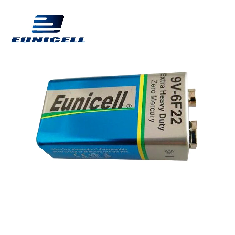 6F22 9V Battery 006P Eunicell Brand Primary Dry Cell for Toys, Remote Control