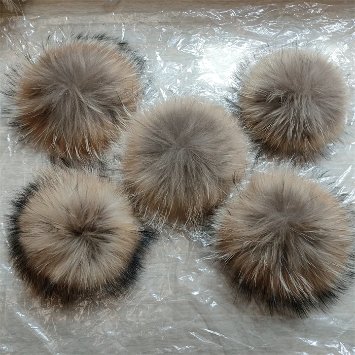 hot sale Good Quality Raccoon Fur Knitted Pompoms