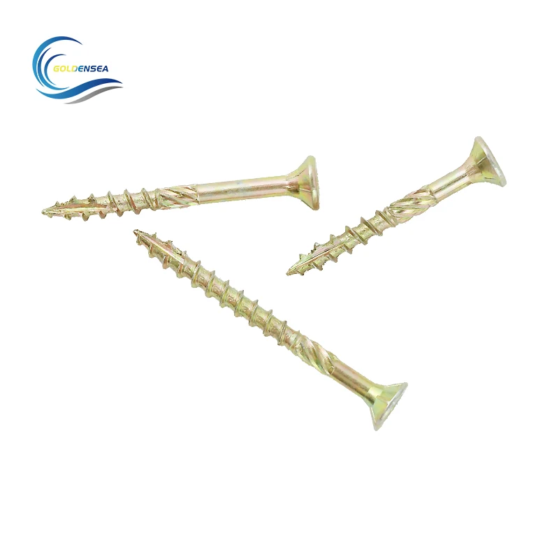 Zinc plated Spax decking turbo screws with pozi-3 drive double CSK head and serration thread