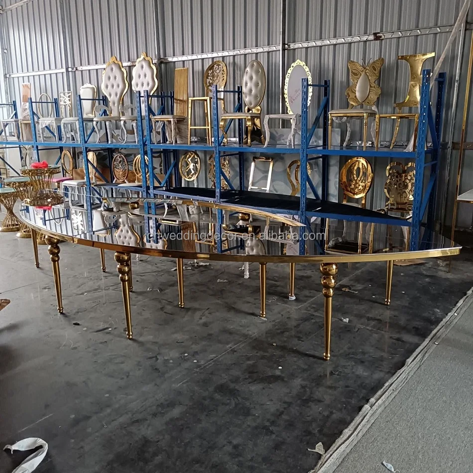 GOLD  wedding chairs and table Rental stainless Steel Wedding Chair  Round Back Design Gold party Stainless Steel