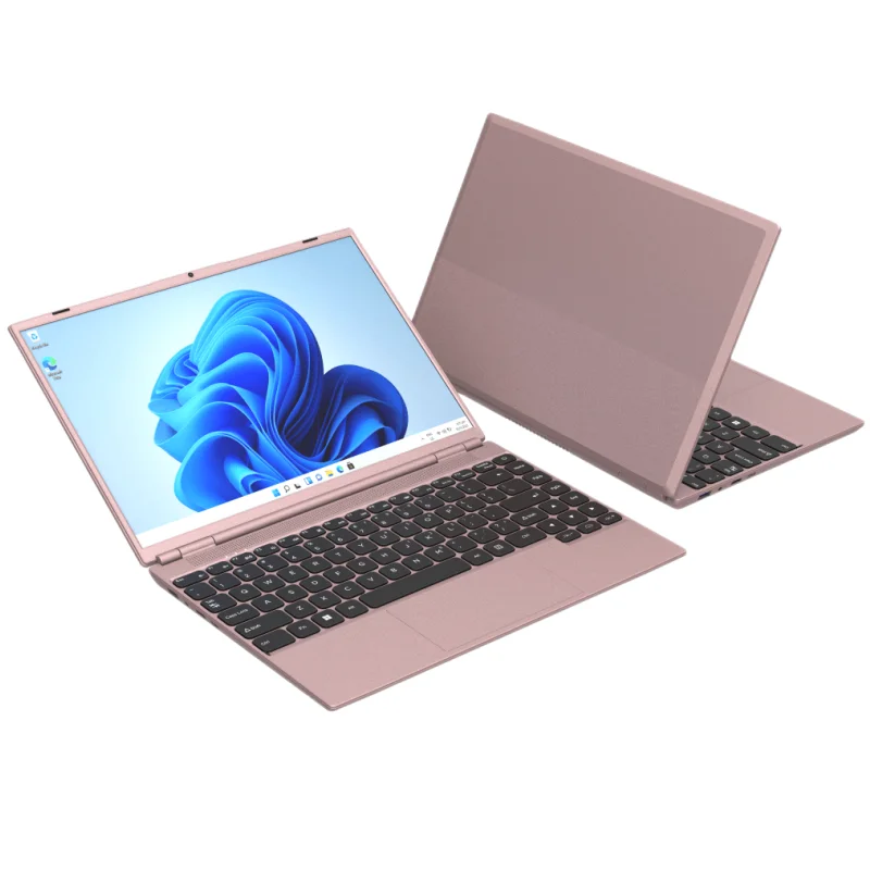 Notebook Pink Silver Portable Laptop Computer China Factory New Design 14 Inch Intel Celeron J4105 180 Degrees Fold Screen