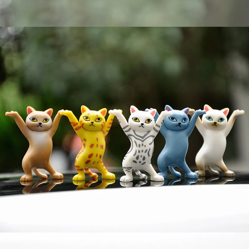 RuunJoy Танцующая кошка фигурка Декор анимационная модель кошки модная игрушка очаровательная Кошка Капсульная кукла украшение