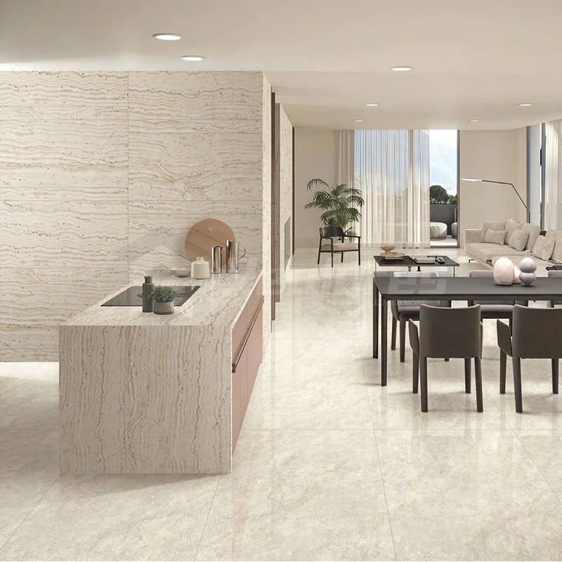 Realgres Hot Sale Full Body 1200 By 600 Beige Travertine Porcelain Floor Tile Sintered Stone Slab For Living Room And Bathroom