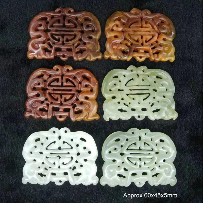 Wholesale various designs colors handcarved jade pendants stone pendants for diy jewelry necklaces making