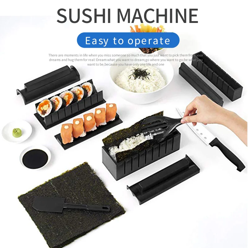 Automatic Amazon Hot Sale Sushi Kitch Roll Making Mold Kit  Sushi Equipment Set All In One Sushi Bazooka Maker