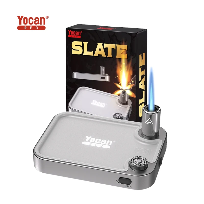 High Quality Business Gift Yocan Red Slate Outdoor Lighters Adjustable Flame Torch Lighter with Silicone Pad Mat
