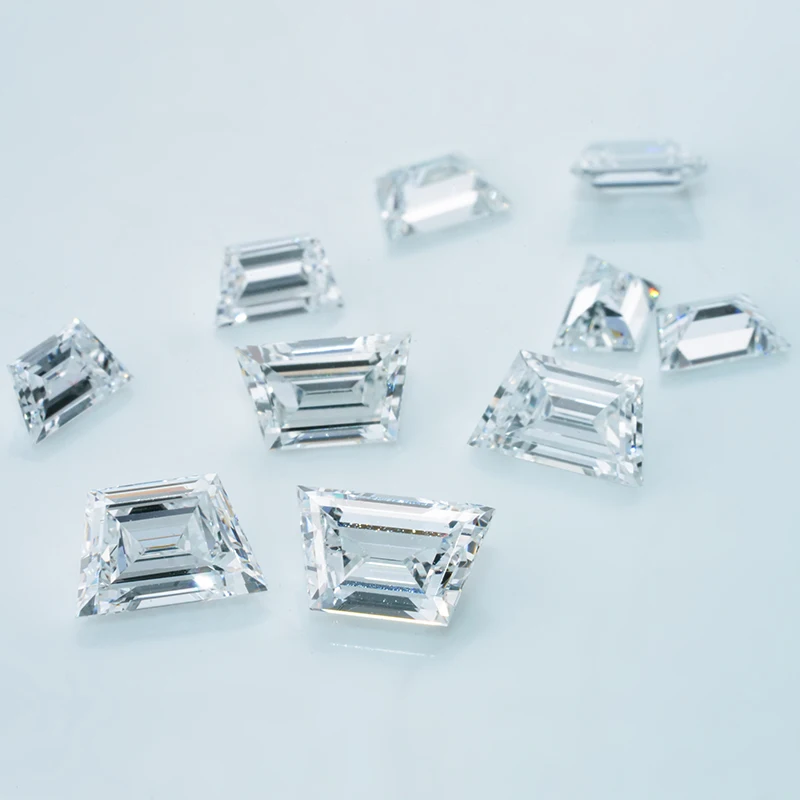 Fancy Shape Trapezoid Cut DEF VS Clarity Loose HPHT Stone Lab Grown Diamond for Jewelry Setting