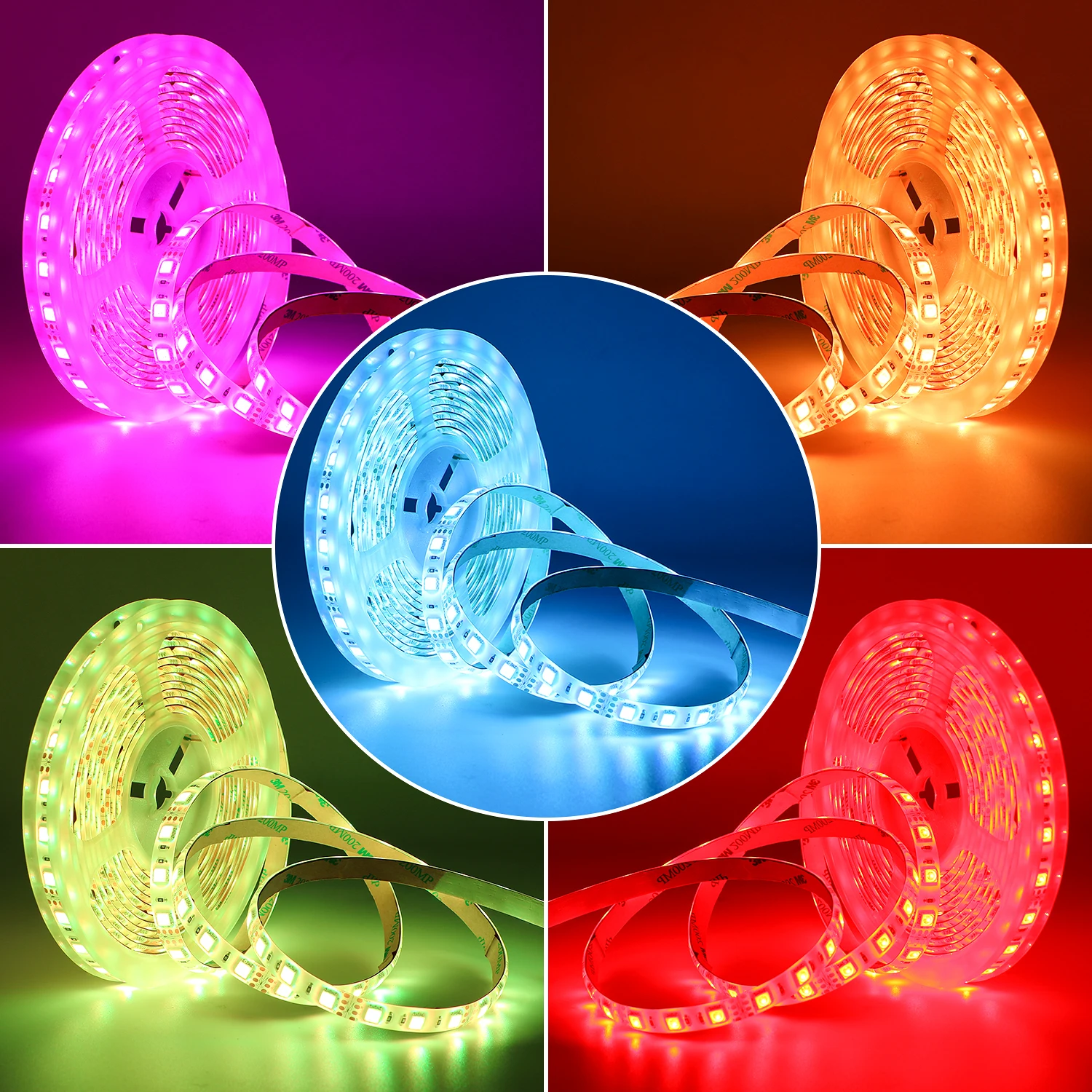 Lighting 12V 24 Key IP20 IR Remote Controlled SMD 5050 5M 30LEDs RGB LED Smart Strip Light