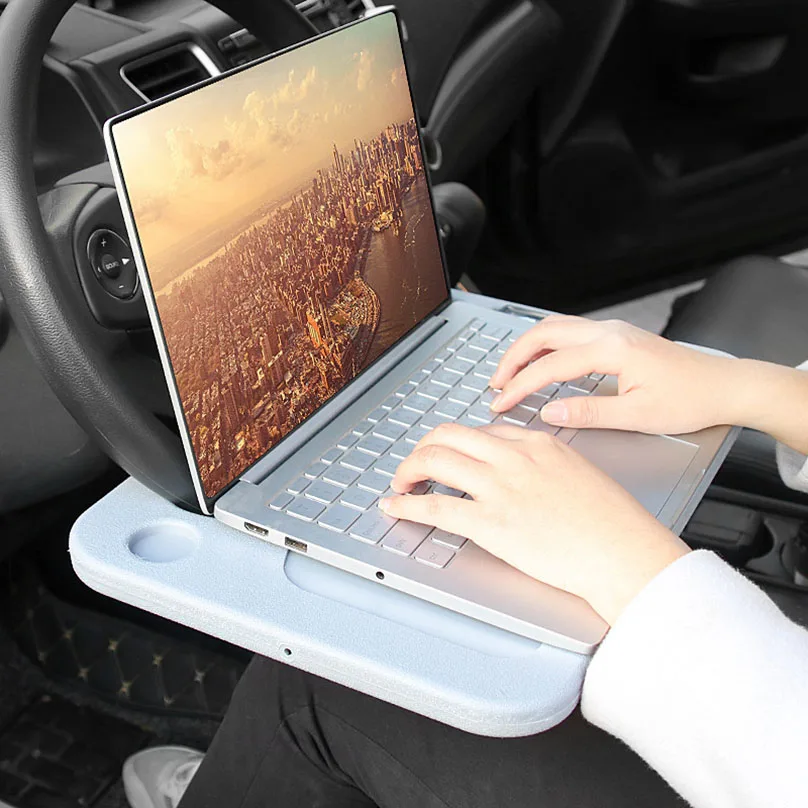Wholesale Car Laptop Tray Desk Laptop Work Desk Mount Portable Steering Wheel Table Abs Food Meal Tray Drink Cup Bracket Tables