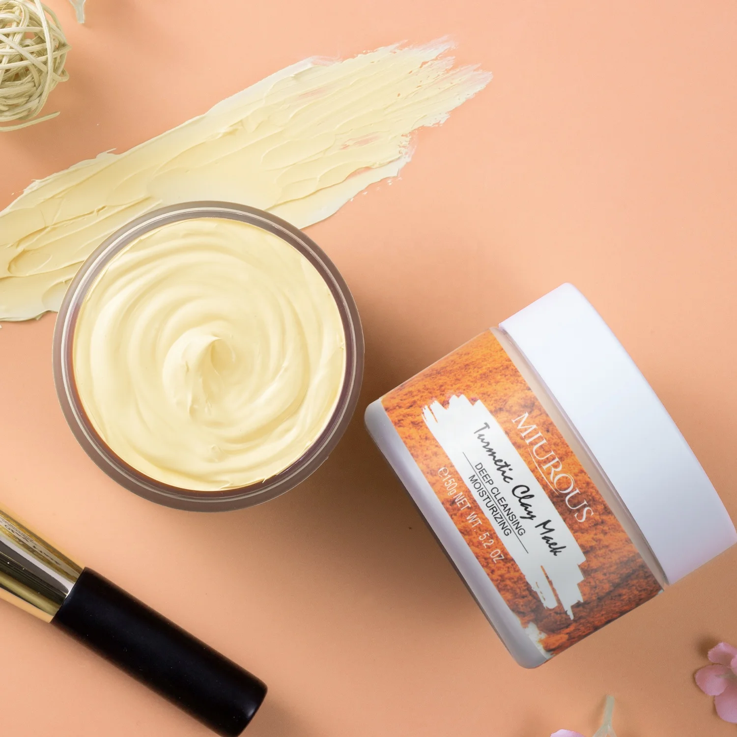 BAWEI Organic Deep Cleansing Pore Anti Acne Blackhead Remove Bamboo Charcoal Green Tea Purifying Vitamin C Mud Clay Mask