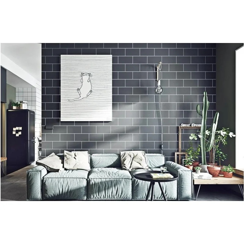 Hot Selling American Decorative 3D Home Decor Waterproof Embossed Vintage Wallpaper Sheet For Kitchen KTV