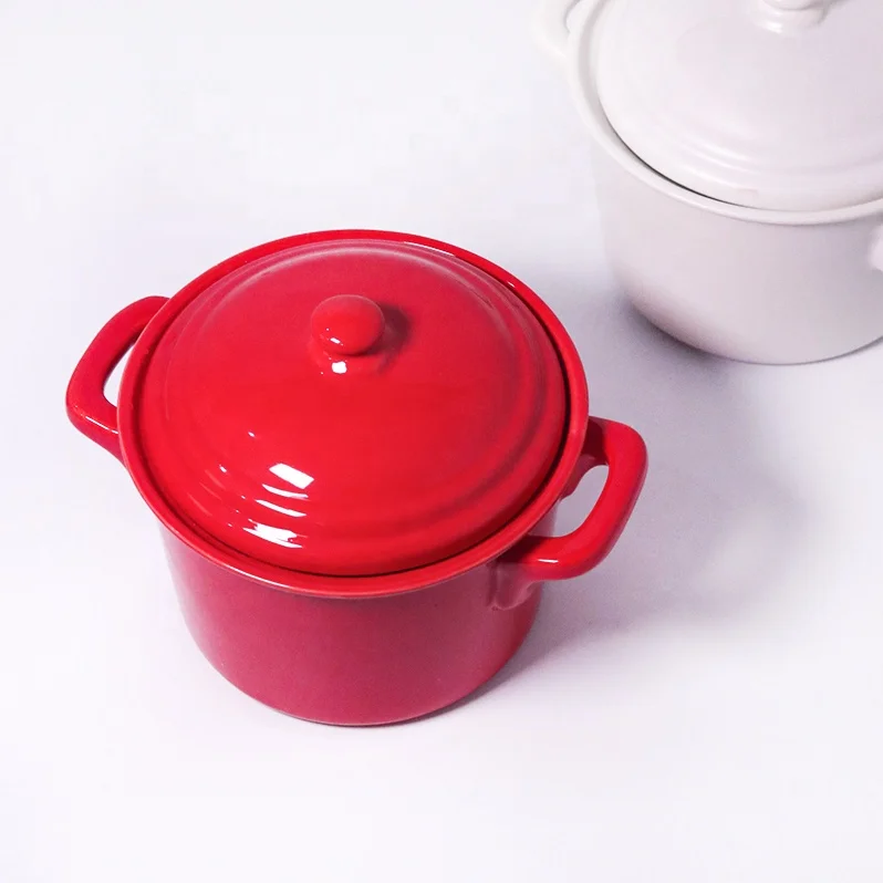 450ML ceramic soup pot with lid