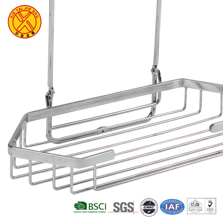 Hot Sale Wall Mounted Stainless Steel Double Layer Bathroom Metal Shelf