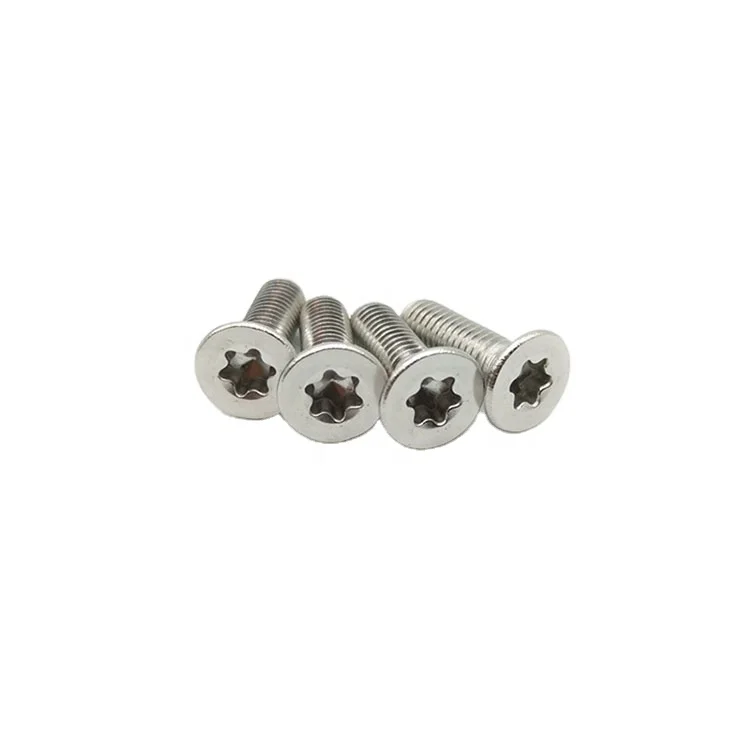 304 Stainless Steel Counter Sunk Head Slotted Screws Flat Head Slotted M4 Slot Six Lobe Torx  Screws