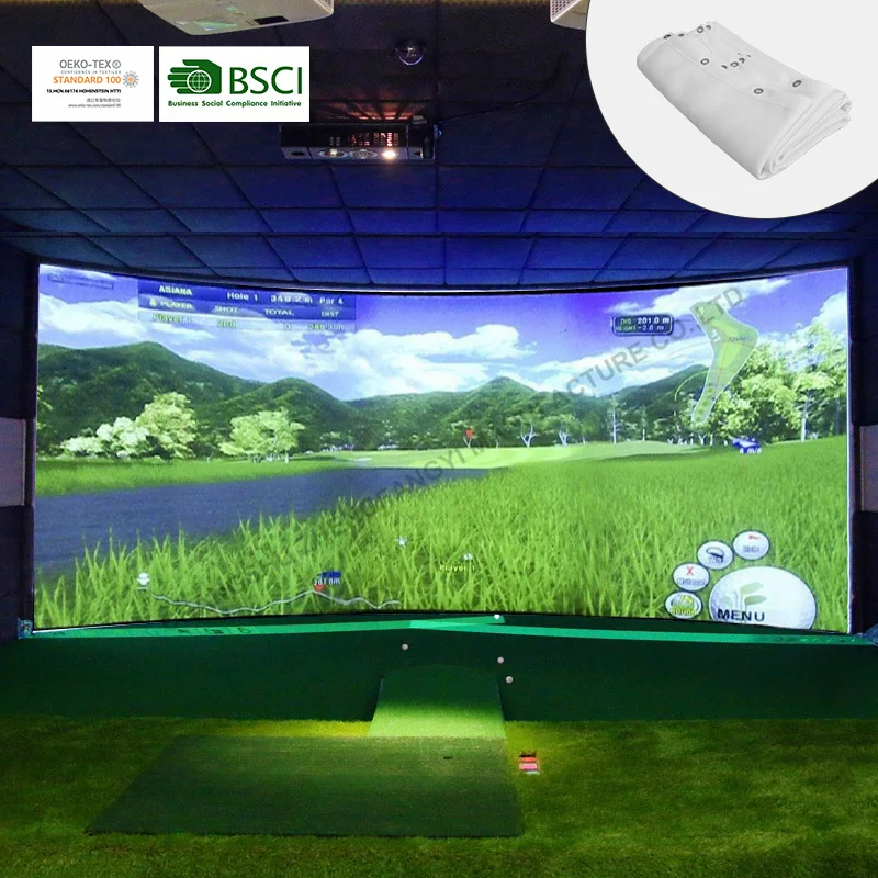 4K Ultra Clear Washable Triple Layer Impact Screen Retractable Home Golf Simulator Hitting Screen Indoor Home Screen Golf