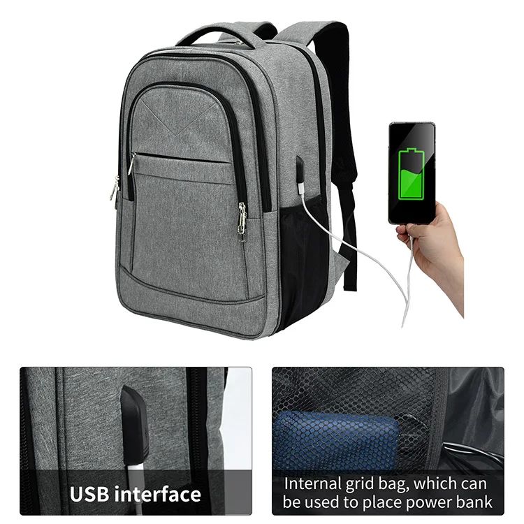 Wholesale custom waterproof business men computer bag anti-theft  17.3 Inches laptop outdoor travel backpack with USB