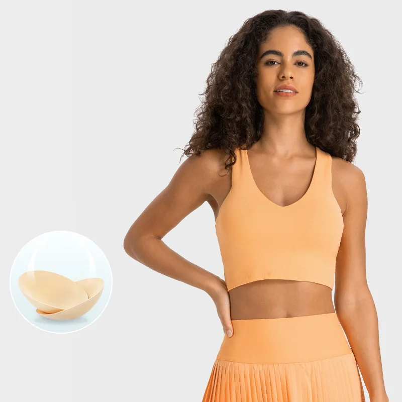 Custom Sports Bra for Women Padded Sports Bras Medium Support Yoga Crops with Removable Cups