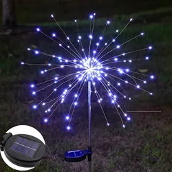 Outdoor LED Solar Fireworks Lights Lawn Lights, Halloween Decorations Garden Lights, Waterproof Fairy Flower Lights With 8 Modes