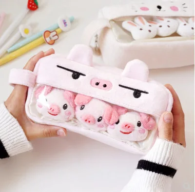 
Plush cute custom pencil cases large capacity multifunctional little fairy creative personality funny pencil cases for girls 