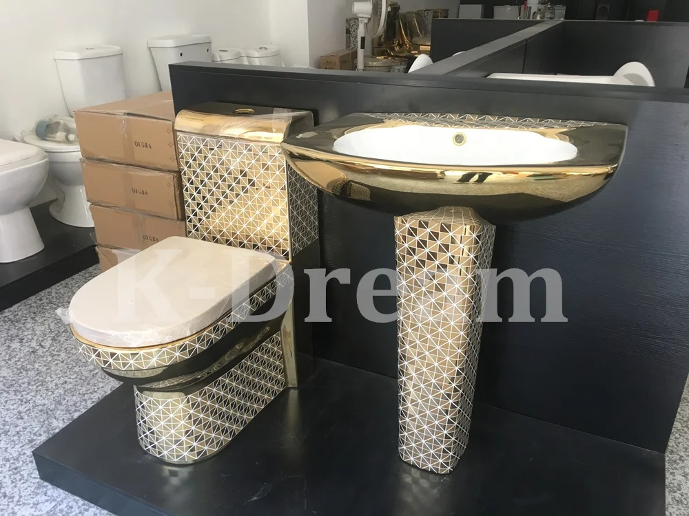 Горячая Распродажа KD-03GPB золотой туалетный набор, сантехника для ванной комнаты Золотой цвет туалетной золото wc Туалет