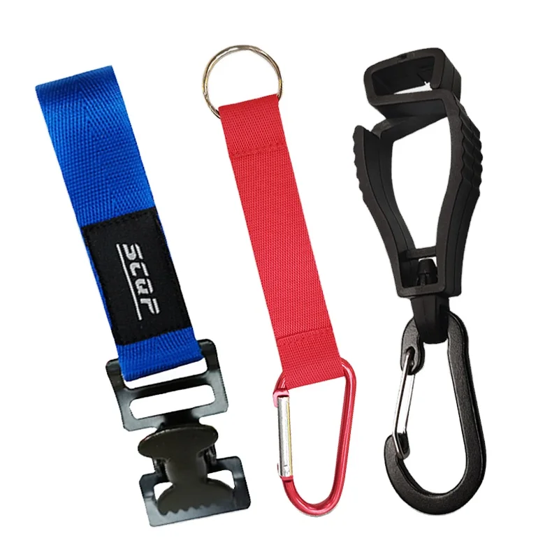 SCQP Fall Protection Construction Work Safety Gloves Clip Holder With Black Silver Carabiner