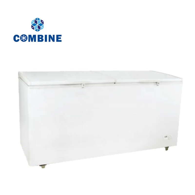 BD-538 12V Solar energy  double top open door Deep Freezer
