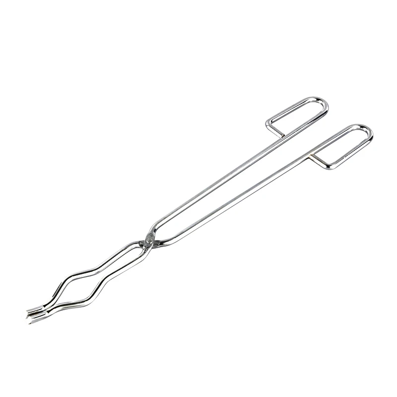 Good Quality Stainless Steel Crucible Tongs Flat Hinge Bowed Type Crucible Tongs