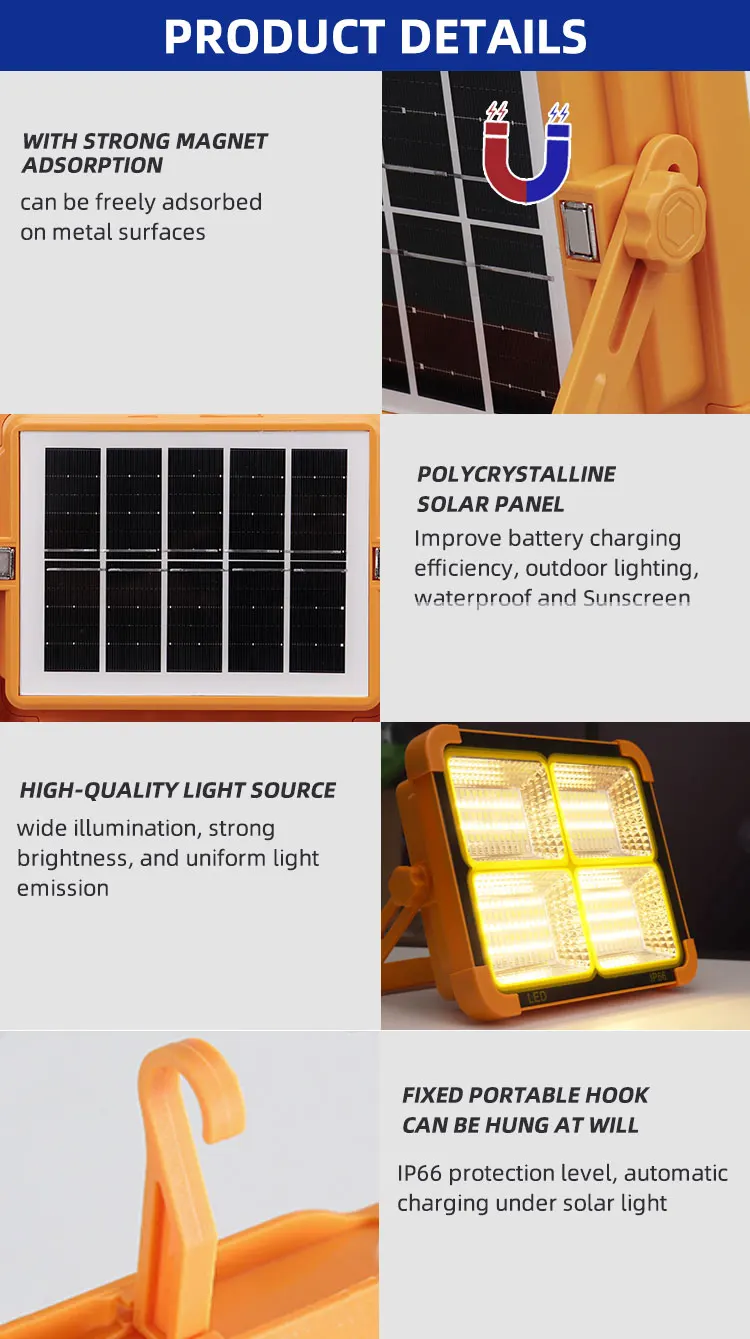 KEOU Rechargeable IP65 60W 100W 200W Portable Charger Flood Light