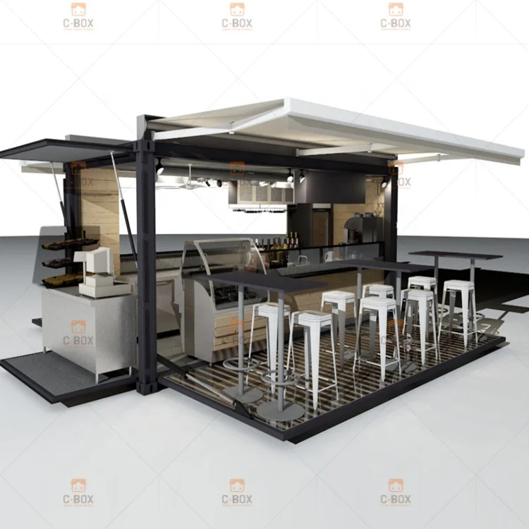  Container Coffee Shop Food Kiosk Pre Fab Cheap Prefabricated House Price For