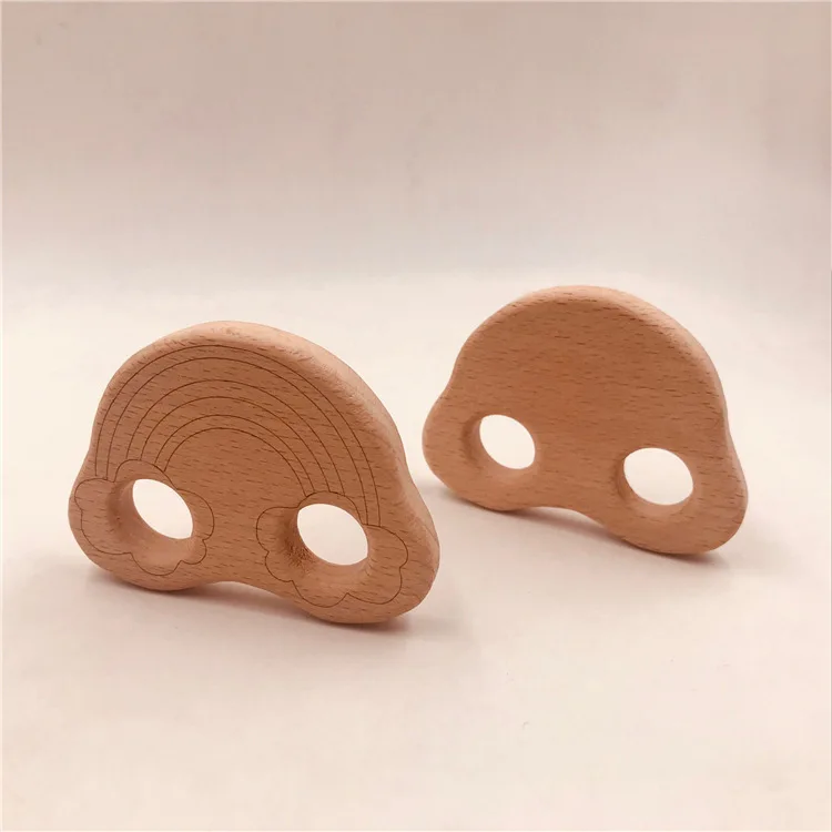 Beech wood molars rainbow crafts ornaments baby teething toys