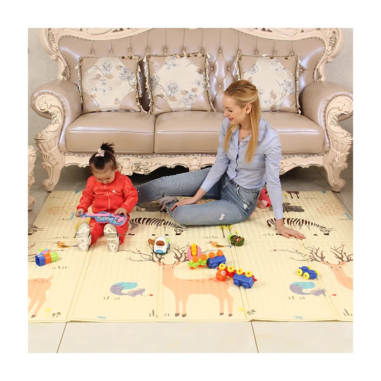 
2021 Non-Toxic foam Educational baby care xpe foldable baby play mat carpet 