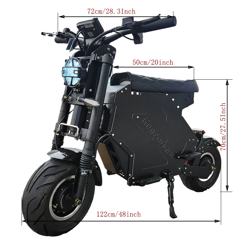 Моло 5 мощный взрослый 100 км скоростной водонепроницаемый Скутер E Bike двухмоторный 72 В 1000 Вт большой внедорожный электрический скутер с сиденьем