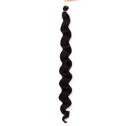 Wholesale Body Wave Crochet Braiding Hair Pre Feathered Hybrid 28inches Water Wave Ombre Braids Hair Synthetic Hair Extensions
