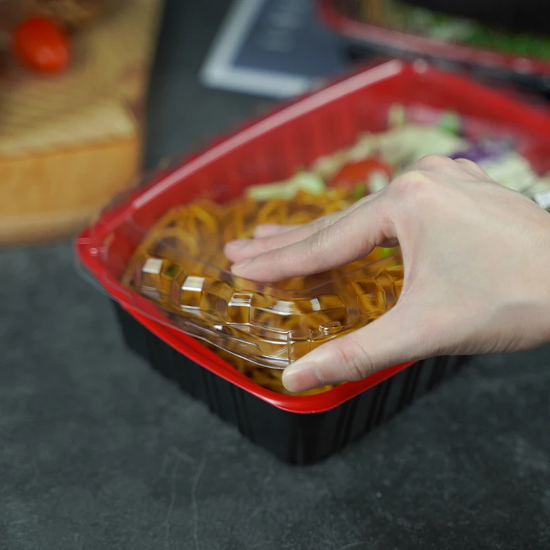 Rectangles disposable eco friendly PP 32oz meal container with ops box custom logo