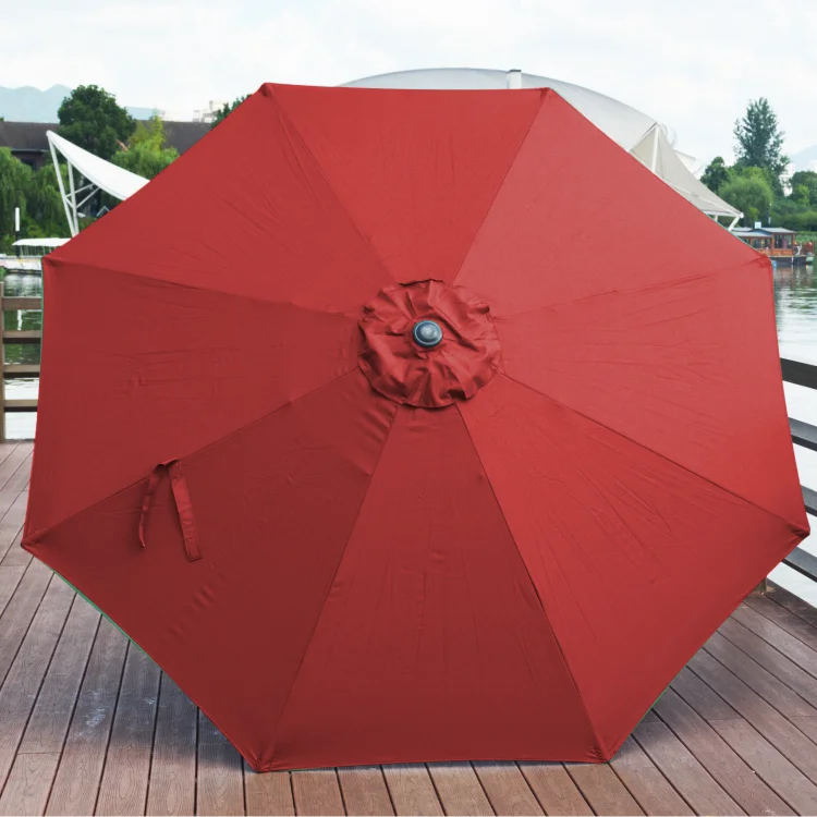 wholesale cheap double canopy restaurant umbrella parasol with stand base