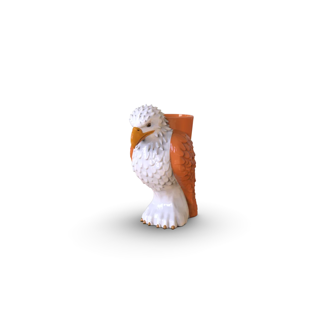 China Factory Supply ceramic flower  planters for home decoration flower pot customized bald eagle animal  figure flower pot