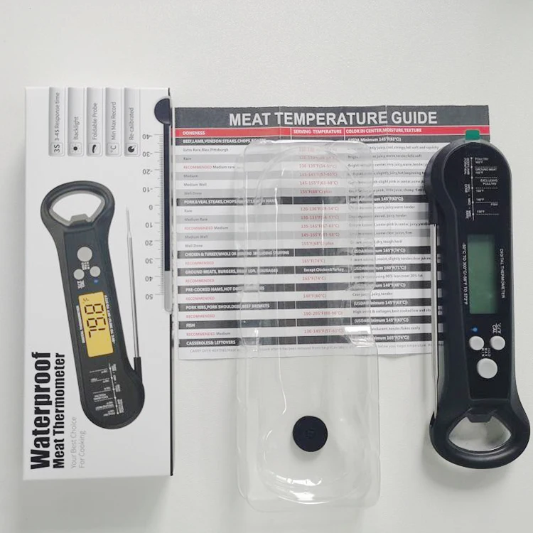 Hot Sale Digital Meat Thermometer Instant Read Waterproof Kitchen Cooking Food Thermometer Grill BBQ Thermometer Bottle Opener