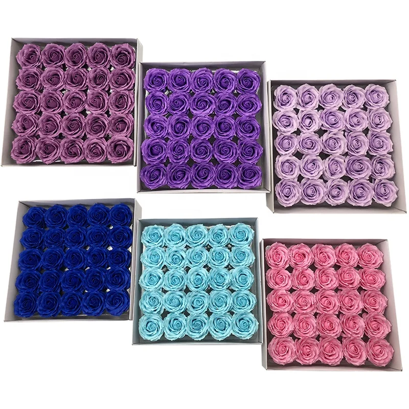 Christmas Decorations Yiwu Factory Direct Sales Artificial 6 layer Soap Flower Rose Heads Bouquet Wedding Wall Handmade DIY Art